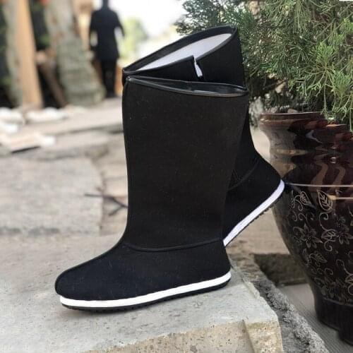 Black White Hanfu Boots Traditional Chinese Style Men Women Ancient Hanfu Cosplay Shoes Ninja Kungfu Accessories