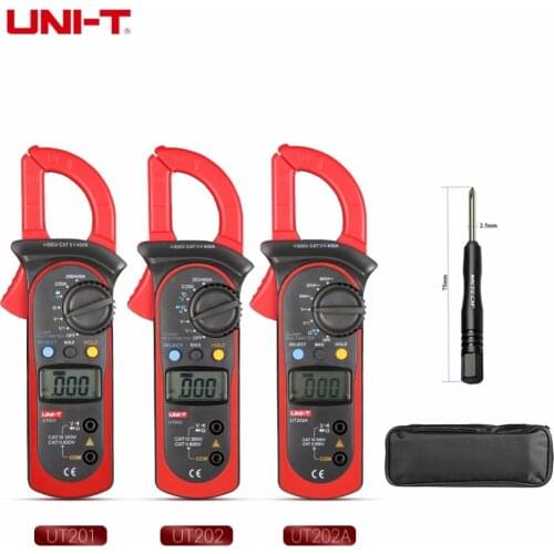 UNI-T Digital Clamp Meter Multimeter UT202 UT202A UT201 AC DC Voltage AC Current Resistance Temperature Diode Data Hold Tester