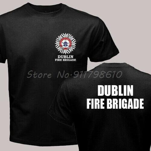 Dublin Fire Brigade Irish Firefighter Fire Department T-shirt Men Cotton Tees Streetwear Harajuku