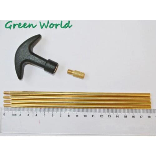 Green World 6pcs/lot Solid Brass Rotate Rods ,Brass Cleaning Rods Set Thread 8-32