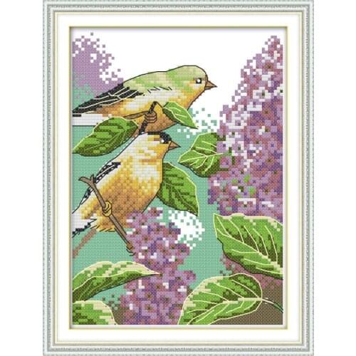 Joy Sunday Printed Fabric Cross Stitch Kits Animals DMC 11&14CT DIY Printed Canvas Cross Stitch Kits Embroidery Needlework Kits