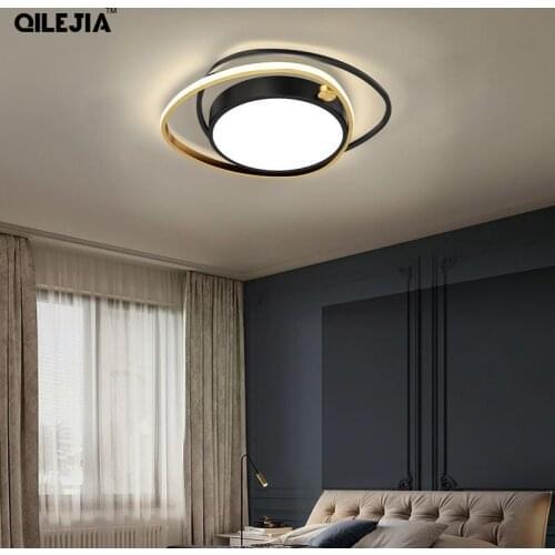 Modern LED Chandelier Lights For Living Room Bedroom Dining Room Dimmable Lamps Indoor Black Gold Lighting Fixtures AC90-260V