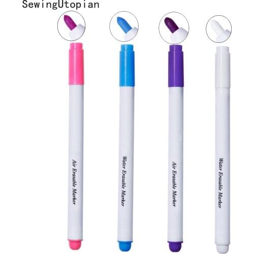 4PCS Disappearing Fabric Marker Pens Water Soluble Quilting Pen Air Erasable Auto-Vanishing Pen Sewing Tools Tailor Chalk Marker