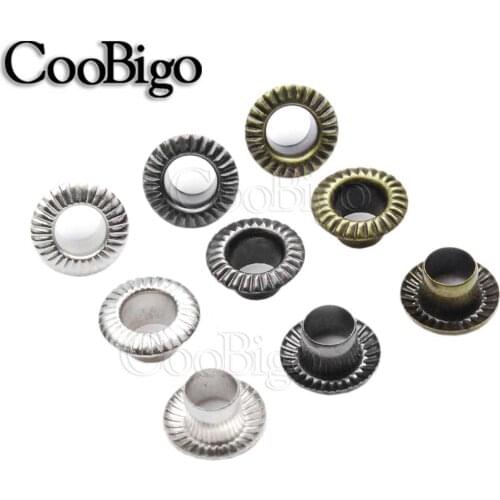 100pcs Metal Eyelets Hole 4.5mm Leathercraft DIY Scrapbooking Shoes Boots Belt Cap Bag Tags Clothes Sewing Fashion Accessories