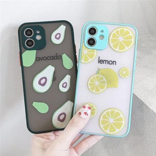 Cute Cartoon Fruit Phone Case For iPhone 12 11 Pro Max Mini X XR XS Max 8 7 Plus SE 2020 Camera Protection Soft Back Cover