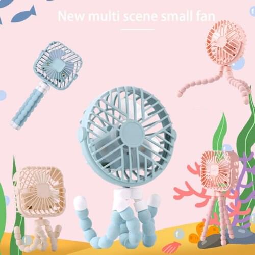 Mini Stroller Fan,600mAh Personal Portable Desk Handheld Baby Bed Car Seat Fan USB Rechargeable Battery Operated Fan