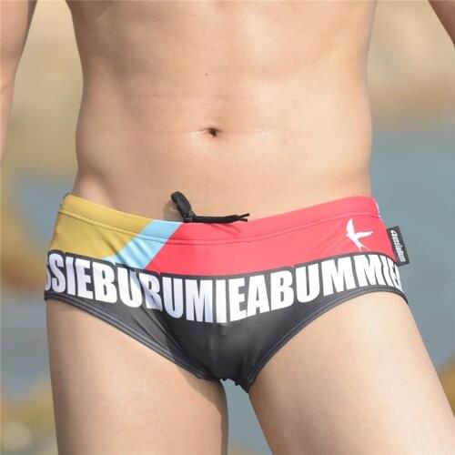 Fashion Mens Swimming Suits AB Color Quick Drying Hot Spring Summer Beach Pants Man Swimming Briefs