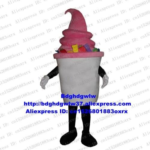 Ice Cream Cone Frozen Yogurt Yoghurt Yoghourt Mascot Costume Cartoon Character Outfit Quality Marketplace Hypermarket zx2619