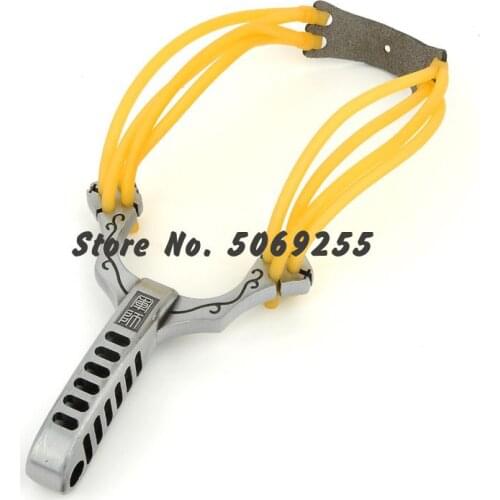 Powerful Slingshot For Hunting Alloy Catapult With Flat Rubber Band Outdoor Shooting Game Toy Fun Sling Shot