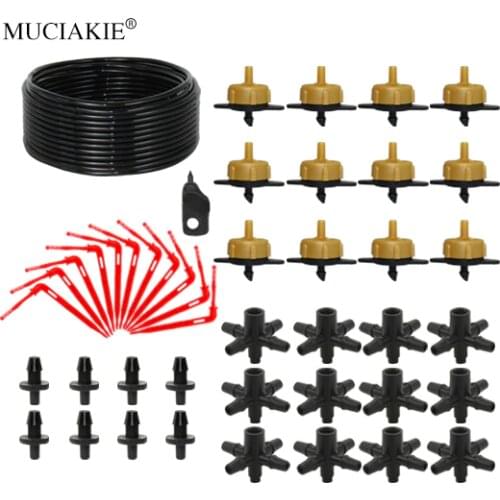 MUCIAKIE 100M 3/5mm Micro Hose Red Arrrow Drip Irrigation Kits Garden Automatic Watering 2L 4L 8L 4-Branch Drip System