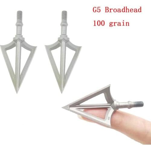 3/6/12 Archery Fixed 3 Blade Broadhead 100Grain Sharp Hard Blade Arrowheads Stainless steel G5 Arrow Tips Hunting