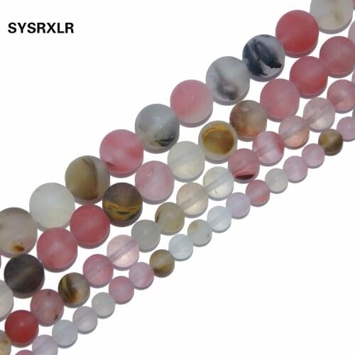 Wholesale Dull Polish Scrub Watermelon Crystal Glass Beads For Jewelry Making DIY Bracelet Necklace 6/8/10/12 MM Strand 15