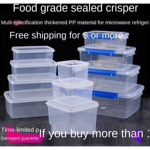Food Grade PP Plastic Preservation Box Rectangular Transparent Cover Large Thickened Sealed Food Storage Box