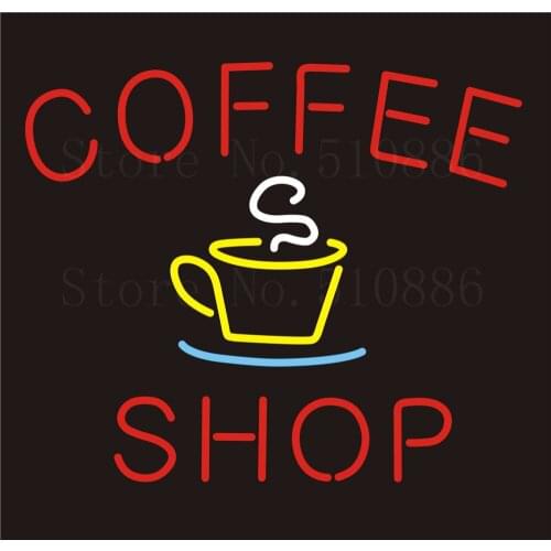 Custom NEON Sign Board Coffee Open Restaurant GLASS Tube Bar Club Pub Display Store Shop Light Signboard Signage Signs 17*14"