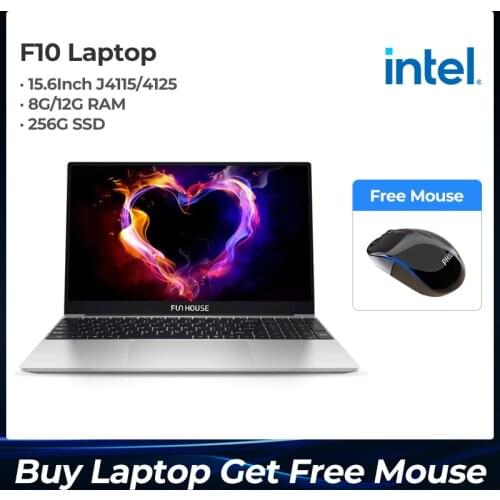 Funhouse 15.6Inch J4115/4105 8G/12G RAM 256G SSD Computer Portable Desktop Notebook Gaming Tablet Backlight Metal Gaming Laptops