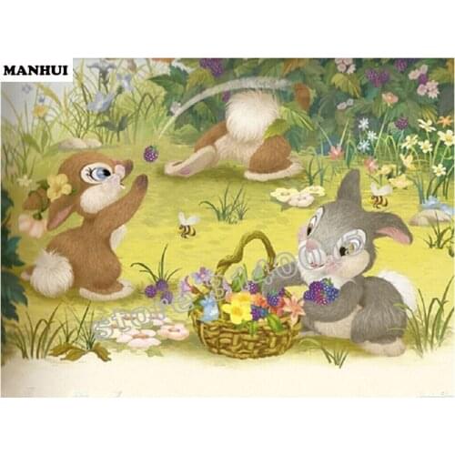 DIY Diamond Embroidery 5D Small rabbit Diamond Painting Full Diamond Mosaic Needlework Crafts Home Paintings BFC136