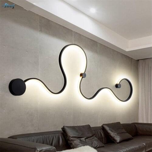 Modern Snake Shade Metal Wall Lamps Sconces Nordic Led Bedroom Bedside Art Deco Ceiling Wall Lights Bars Living Room Lighting