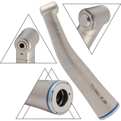 Ti-Max Style Dental Low Speed Handpiece Contra Angle Push Botton X25 Air Turbine 1:1 Inner Water Spray