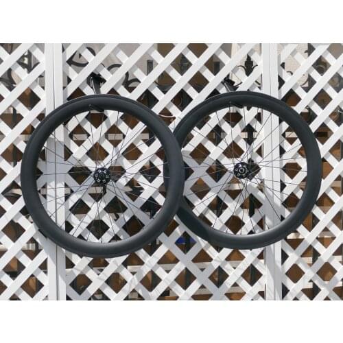 Ultra Light Wheel 60mm Full Carbon Road Cyclocross Bike Clincher Wheelset Disc Brake Thru Axle Front 100*12mm and Rear 142*12mm