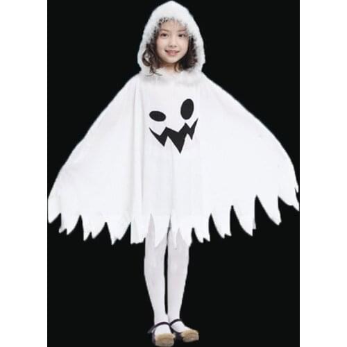Umorden Toddler Girls White Spooky Ghost Costume Elf Fairy Costumes for Kids Child Halloween Purim Party Mardi Gras Fancy Dress