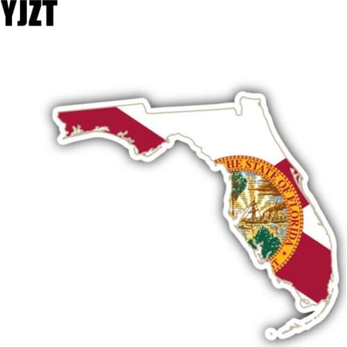 YJZT 12CM*10.3CM Creative Florida USA State Map Flag Car Sticker Accessories Decal 6-1473