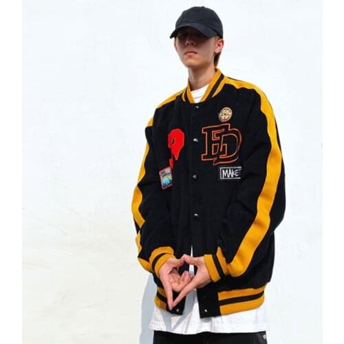 2021 Corduroy Jackets Coats Women Retro Trendy Baseball Uniform Streetwear Y2K Couple Oversized Fashion Casual Harajuku Jacket