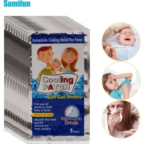 20bags Lower Temperature Ice Gel Cooling Patches Baby Fever Down Medical Plaster Polymer Hydrogel Migraine Pad Summer