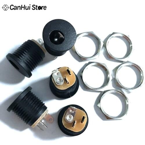 20PCS DC022 5.5*2.1 / 5.5 x 2.1mm DC Power Socket / DC Connector Panel Mounting DC-022 High quality DC socket 5.5x2.1