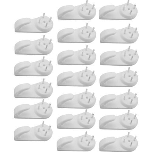 20pcs Plastic Hard Wall Picture Hook Frame Photos Mirror Hanging White