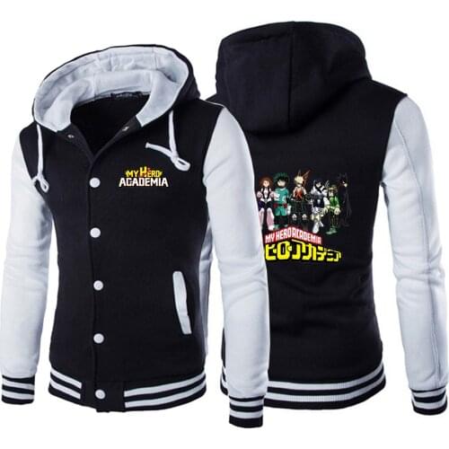 2020 Mens Anime My Hero Academia Comfortable Zipper Cardigan Custom Baseball Uniform Coats Comfortable Casual Casual Jackets