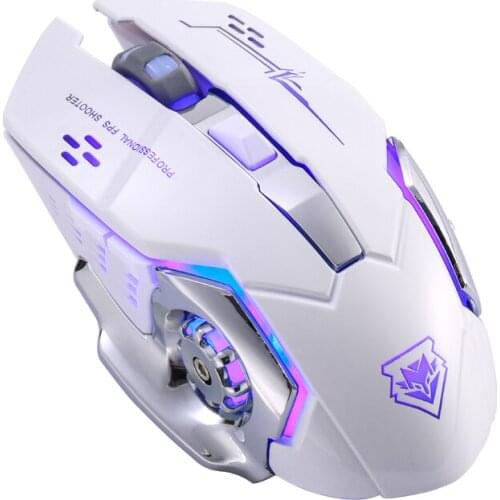 3500DPI Wireless Charging Gaming Mouse 2.4Ghz Backlight Mechanical Mute Optical Mouse 6 Button Adjustable DPI for Pc Laptop