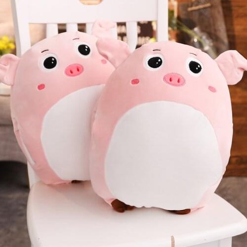 40cm Super Cute Piggy Plush Handwarm Soft Cartoon Animal Pig Stuffed Doll Sofa Pillow Cushion Girlfriends Christmas Gifts Toys