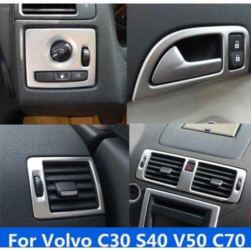 Accessories for Volvo C30 S40 V50 C70 Car Styling Accessories Interior Stainless steel Decoration Cover Trim
