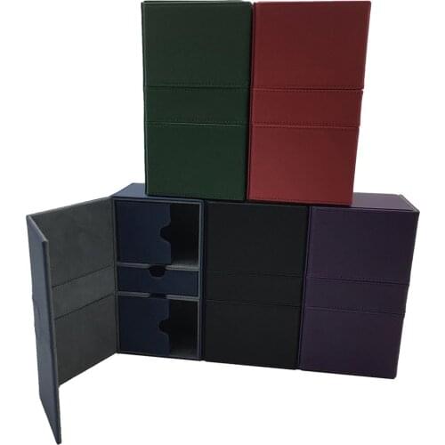 Large Size Mtg Pokenmon Yugioh Deck Box Card Case Deck Holder Board Game Card Box: Black, Green, Red, Blue, Purple Color 200