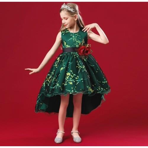 Children Long Sleeve Princess Birthday Party Prom Trailing Wedding Evening Summer Dress Gown Vestidos Baby Girl Clothes 10 Years