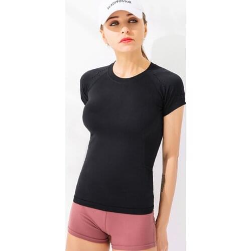 Running T-shirt Female Short-sleeved Sports Tight Clothes Summer Slim Sexy Fitness Yoga Clothing Women Bodyshaping T-shirts