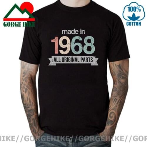 GorgeHike Retro 60s Clothes Vintage Made in 1968 All Original Parts T shirt men lover Birthday gift Tshirt Born in 1968 T-shirts