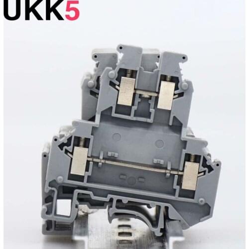 50pcs UK series terminal block ukk5 4 square combined double-layer universal terminal block rail terminal