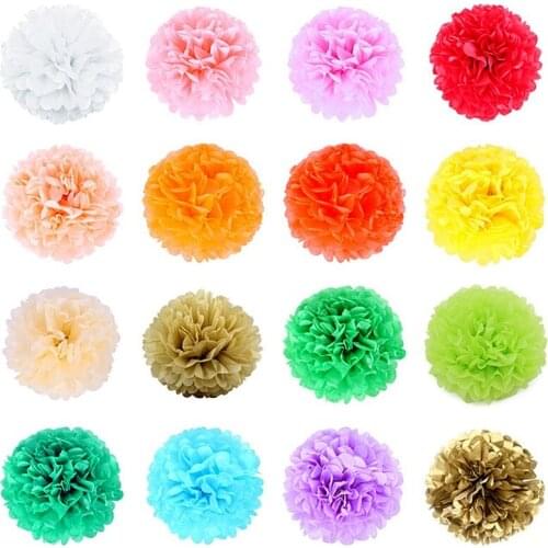 Colorful tissue pompons DIY creative scene layout suitable for wedding scene family party holiday birthday decoration home decor