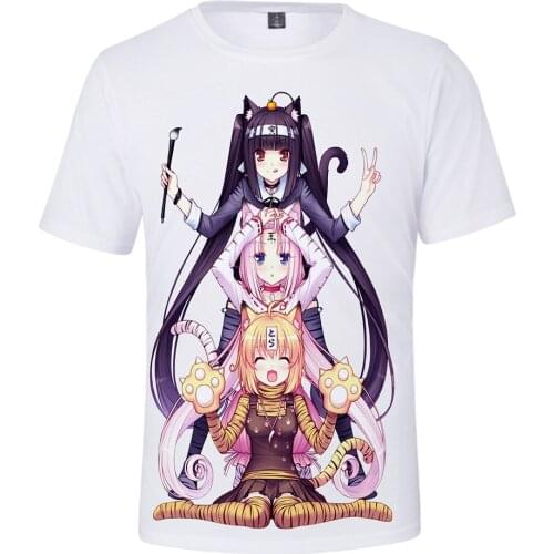 Summer Fashion 3D Print Anime T-shirt Men/women Casual Short Sleeve T Shirt Clothes New 2020 NEKOPARA Games Cartoon T-shirt
