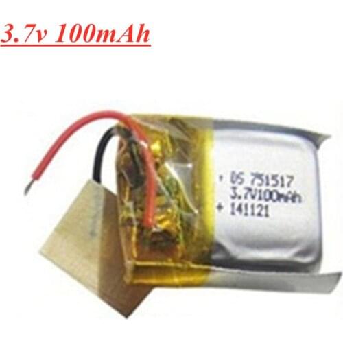 3.7V 100mAh lipo Battery for Syma Cx10 CX-10 CX-12 JJ810 820 828 V646 RC Quadcopter Spare Parts 3.7v 751517 Battery