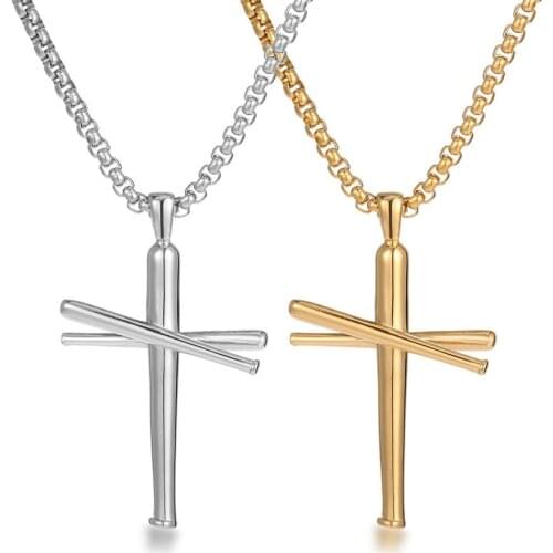 10Pcs/Lots Fashion Alloy Cross Charm Pendant Necklace For Men Women Jewelry Party Gifts 2 Colors