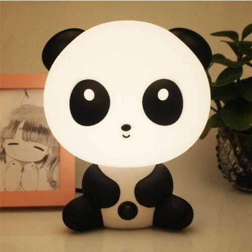 Cartoon Night Light Cute Panda Bear Table Desk Lamps Children Baby Sleep Lamp for Bedroom Bedside Indoor Decoration Kids Gift