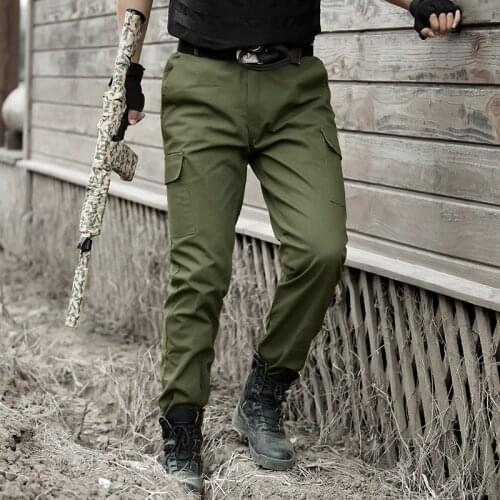 Men Military Tactical Pants Army Green Cargo Trousers Cotton Pants Mens Combat Hunter Work Clothes Tactico Clothing CS Pantalon