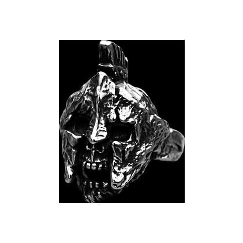 Free shipping Stainless Steel men ring Greece Spartan Warrior Mask ring Biker Party jewelry Gift Male Anel Dropshipping OSR464