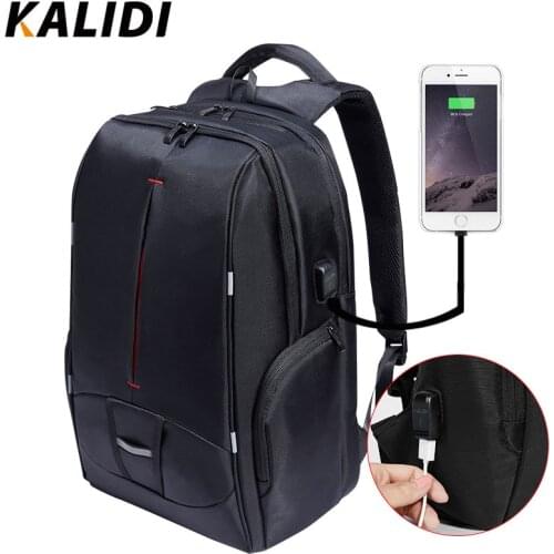 KALIDI 17 inch Waterproof Men Backpacks USB Charging College Students Bags Notebook Backpack For 15.6 17.3 inch Daypack Laptop
