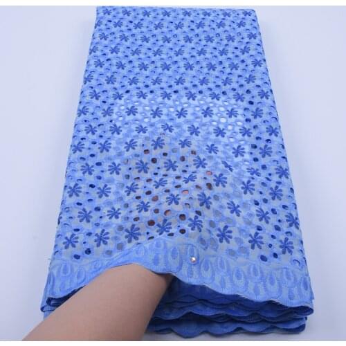 Latest African High Quality Dry Cotton Lace Fabric 2019 Swiss Voile Lace Embroidery Lace Fabric For Dress Party