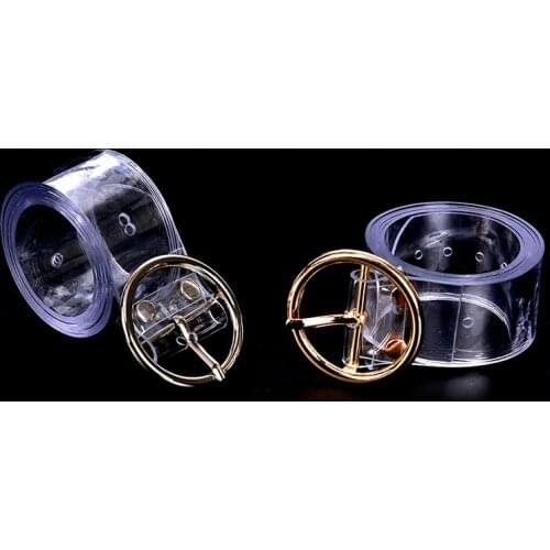 New Fashion Style Women Waist Belt Dress Band Belt Heart Pin Buckle Strap For Young Ladies Gril Resin Transparent Long Belt