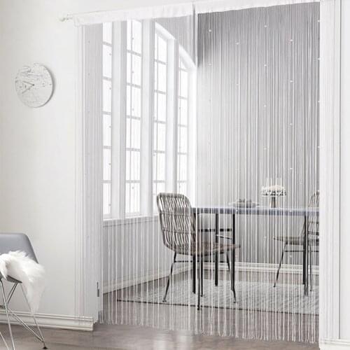 Window Curtain Fly Insect Divider Acrylic Line Tassels Curtain Window Blind Valance Room Divider Door String Bead Decor
