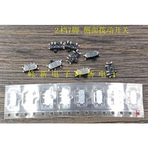 30Pcs SSSS811101 Japan 7-pin toggle switch side dial patch 7-pin 2 gear power slide switch
